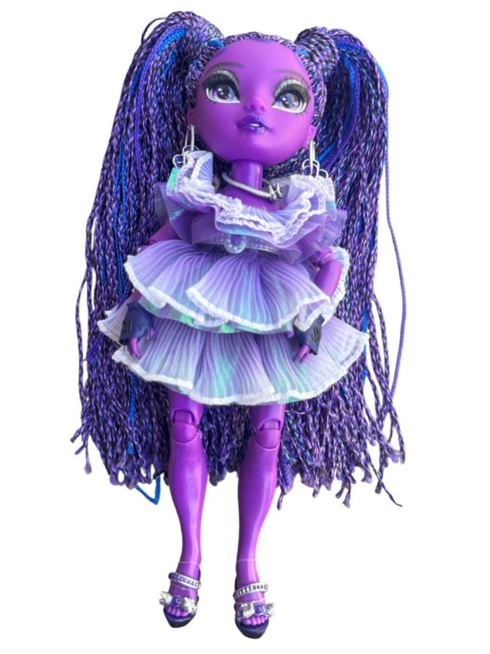 Rainbow High Monique Verbena Purple Fashion Doll 2023 Braided Hair Tulle Dress
